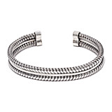 42 Men's Herringbone Solid Silver Cuff