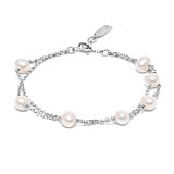 Outlet NU & MII Vivienne Pearl Silver Bracelet