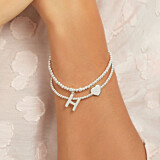 Bella Anna Silver Charm Bracelet - Initial