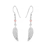 Feather Gem Silver Earrings  - Choice of Colour
