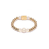 Poppy Pearl Gold Plated  Ring - Clear Crystal