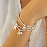 Santeenie Silver Charm Bracelet - Buddha