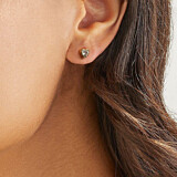 Crystal Heart Gold Plated Stud Earrings