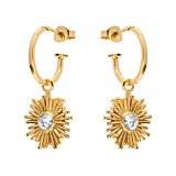 Outlet Orbit Gold Plated Hoop Earrings - Crystal