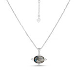 Labradorite Pendant Silver Necklace