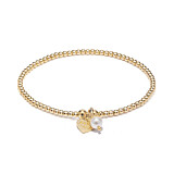 Santeenie Gold Charm Bracelet - Pearl