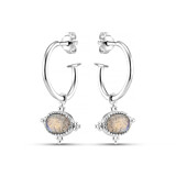 Labradorite Silver Hoop Earrings
