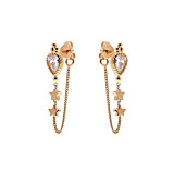 Vintage Crystal Star Gold Plated Earrings