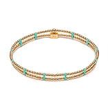 Turquoise Duet Gold Plated Bracelet