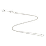 Tiny Boxed Heart Silver Necklace