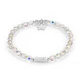 Personalised Lustre Silver Charm Bracelet - Clear Crystal