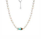 Pisces Fish Blue Pearl Necklace