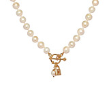 Toggle Pearl Gold Necklace - Love Lock
