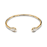 NU & MII Moonstone Oval Gold Plated Bangle