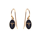 Outlet Black Silhouette Angel Gold Plated Earrings