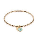 Santeenie Gold-Filled Enamel Heart Charm Bracelet - Choice of Colour