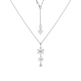 Enamel Flower Heart Silver Necklace – Choice of Colour