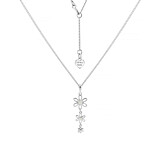 Enamel Flower Heart Silver Necklace – Choice of Colour