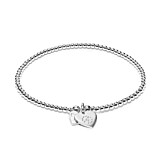 Santeenie Silver Charm Bracelet - Heart & Initials