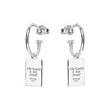 Creation Oblong Hoop Silver Earrings
