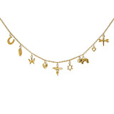 Outlet Multi Charm Gold Necklace