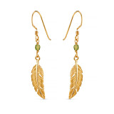 Feather Gem Gold Plated Earrings - Choice of Colour