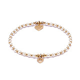 Pretty Pearl Heart Gold Plated Charm Bracelet