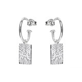 Creation Oblong Hoop Silver Earrings