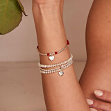 Outlet Pipa Rouge Silver Charm Bracelet - Love