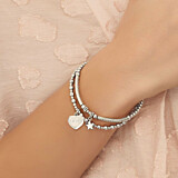 Mini Orchid Silver Charm Bracelet - Love You