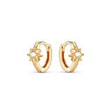 NU & MII Glitz Star Huggy Hoop Gold Plated Earrings