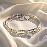 Pearly Silver Bracelet Stack