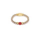 Aster Gold Ring - Carnelian Red