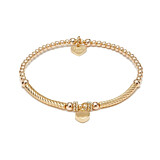 Pipa Boxed Heart Gold Plated Charm Bracelet