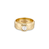 NU & MII Clara Band Moonstone Gold Plated Ring