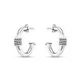 Bahari Rope Silver Hoop Earrings