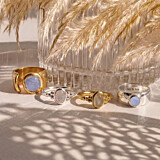 NU & MII Seville Silver Ring - Blue Lace