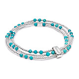 Personalised Turquoise Looped Sterling Silver Bracelet