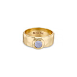 NU & MII Clara Band Gold Plated Ring- Blue Lace