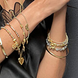 Labradorite Crystal Heart Gold Plated Charm Bracelet