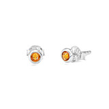 Outlet NU & MII Anya Amber Stud Silver Earrings