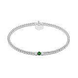 Aster Silver Bracelet - Emerald Green