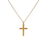 NU & MII Lined Cross Gold Plated Chain Necklace