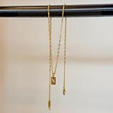 NU & MII Nora Personalised Tag Gold Plated Necklace
