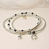 Mirage Black Crystal Silver Bracelet