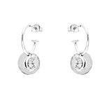 Outlet Full Moon Silver Hoop Earrings