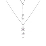 Enamel Flower Heart Silver Necklace – Choice of Colour