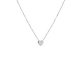Tiny Boxed Heart Silver Necklace