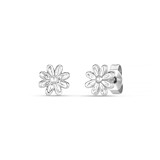 Flower Cup Silver Stud Earrings