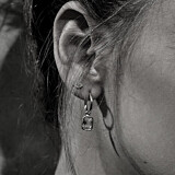NU & MII Manhattan Silver Hoop Earrings - Clear Crystal